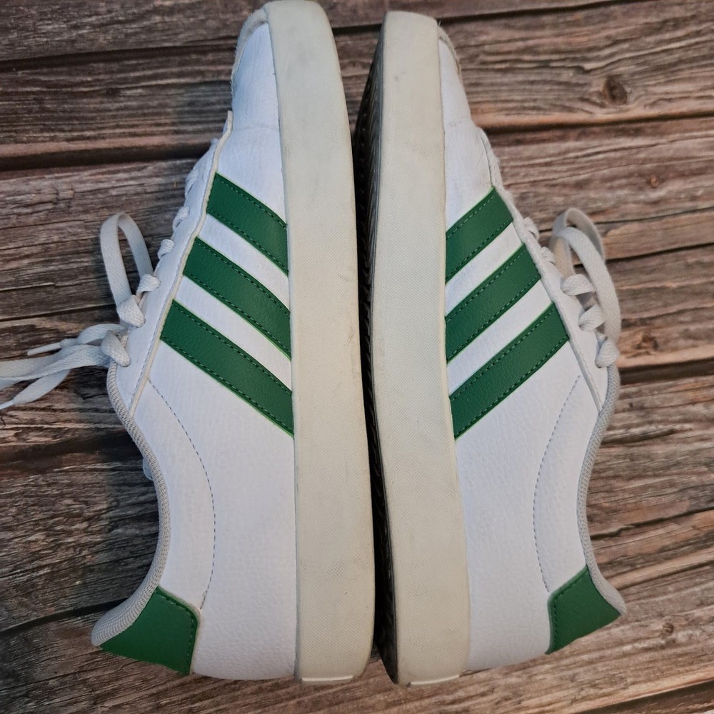 Adidas VL Court 3.0 Mens Sneakers White Green Leather Low Top ID9069 Size 9.5 - Picture 8 of 8